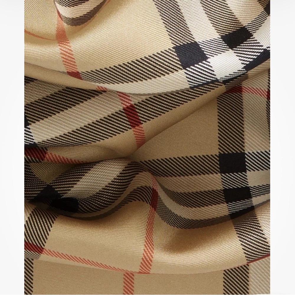 Burberry Beige and Red Plaid Scarf - Picture 8 of 8